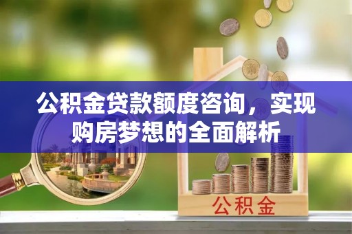 玛纳斯公积金贷款额度咨询，实现购房梦想的全面解析