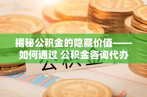 玛纳斯揭秘公积金的隐藏价值——如何通过 公积金咨询代办提取 优化财富管理