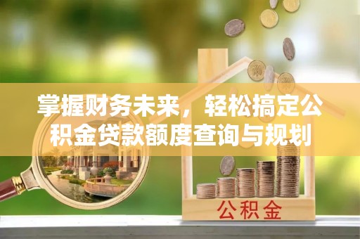 玛纳斯掌握财务未来，轻松搞定公积金贷款额度查询与规划