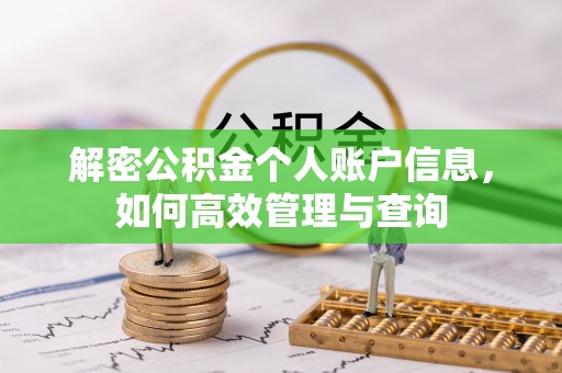 玛纳斯解密公积金个人账户信息，如何高效管理与查询