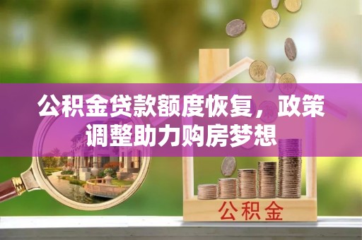 玛纳斯公积金贷款额度恢复，政策调整助力购房梦想