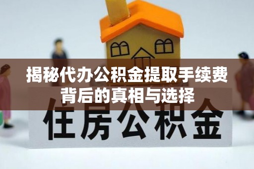 玛纳斯揭秘代办公积金提取手续费背后的真相与选择