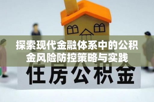 玛纳斯探索现代金融体系中的公积金风险防控策略与实践