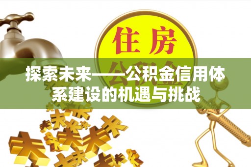 玛纳斯探索未来——公积金信用体系建设的机遇与挑战
